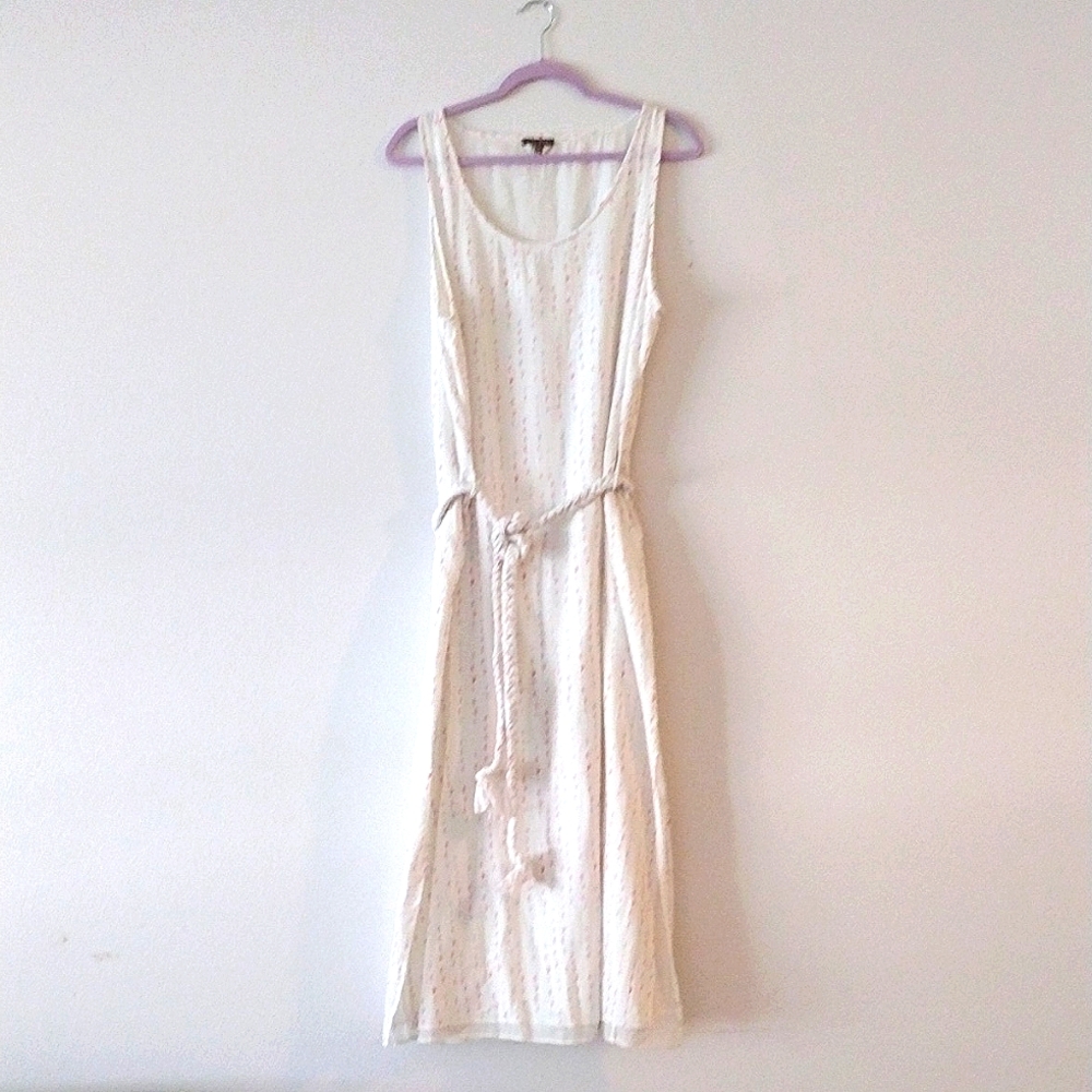 $188 Anthropologie Lilla P Dress Soft Triangle Print Feminine Playful - Picture 3 of 7